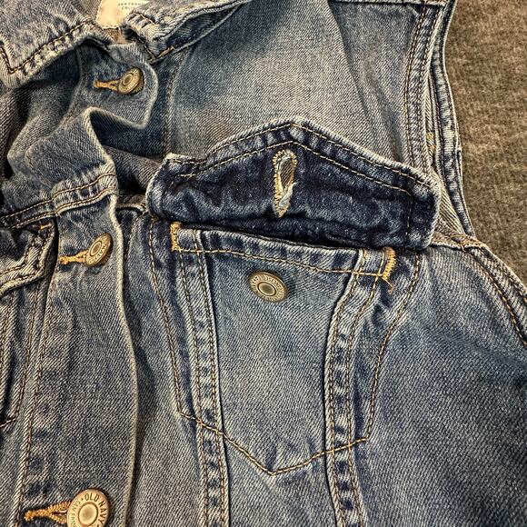 Old Navy Denim Vest Womens Medium Sleeveless 100% Cotton Button Front Vintage - Picture 11 of 12